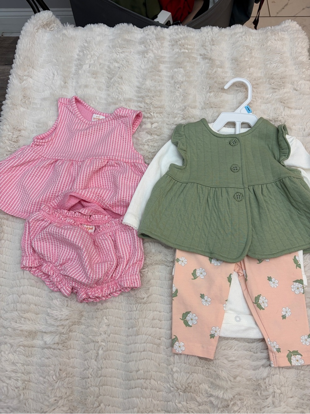 Kids Pink Seersucker Top & Bloomers Set - Unbranded